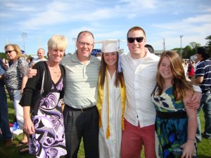 My mom, Jeanne, my dad, John, my sister, Keira, myself, and my sister, Meg. The Flaherty Family