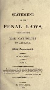 This was the cover page to the Penal Laws enacted by the British to stop the Irish from practicing their Catholic Religion.